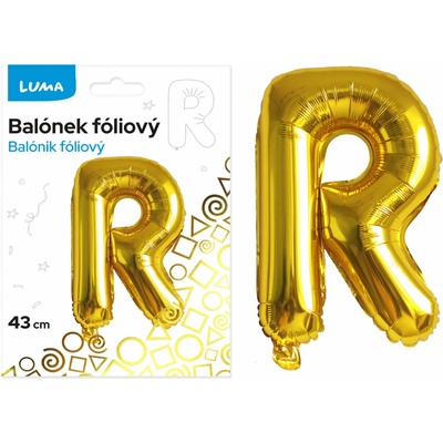 LUMA Trading Balónek fóliový "R" Zlatý
