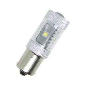  Диодна крушка ba15s с 6 х 5w cree диода и лупа единична светлина бяла