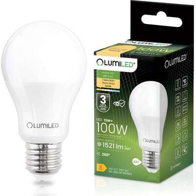 Lumiled LED žiarovka E27 A60 13W = 100W 1521lm 3000K Warm 260°