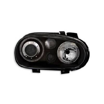 Кристални фарове Angel Eyes GOLF IV R32 - черни