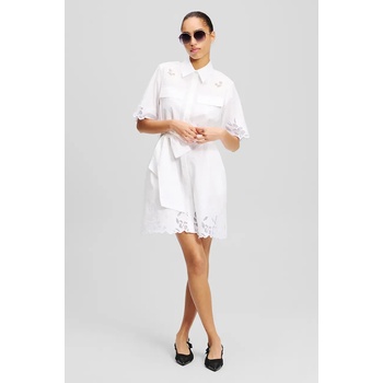 KARL LAGERFELD Памучна рокля Karl Lagerfeld в бяло къса със стандартна кройка A2W13009 (A2W13009)
