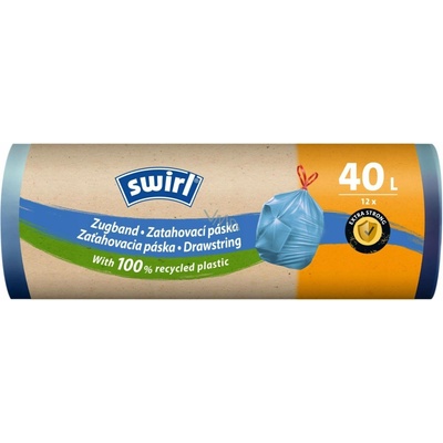 Vrecia Swirl, na odpad, zaťahovacie, modré, 40 lit., bal. 12 ks