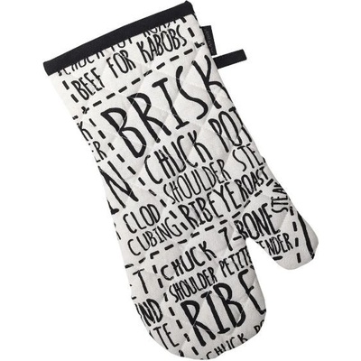 SCANquilt chňapka RUKAVICE DEKORO steak bíločerná 14 x 31 cm