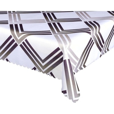 Forbyt Ubrus s nešpinivou úpravou Zig Zag hnědý 140x180 cm