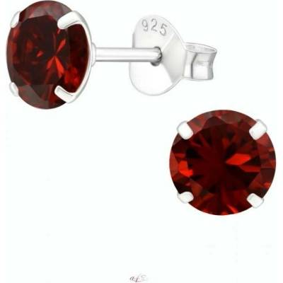 All4Silver náušnice rudé Garnet S5275