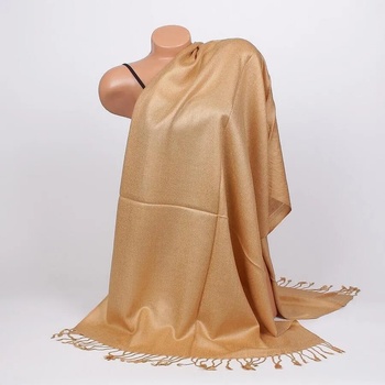 Image 1 of Дамски шал в пясъчен цвят с ресни