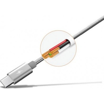 Remax RC-080a Silver Serpent USB / USB-C 2.1A, 1m