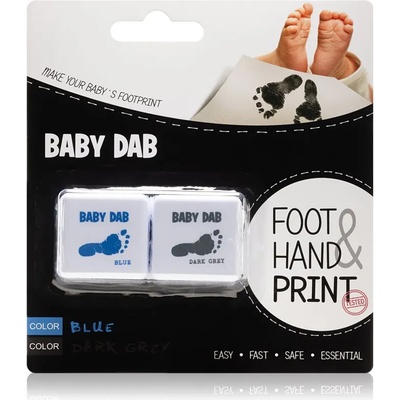 Baby Dab Foot & Hand Print Blue & Grey боя за детски печати 2 бр