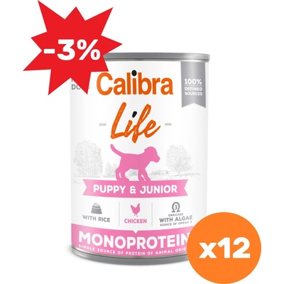 Calibra Dog Life Puppy & Junior Chicken 12 x 400 g