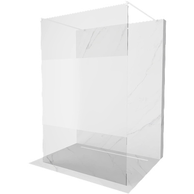 Mexen Kioto стояща душ стена 120 x 200 см, прозрачна/матирана 8 мм, бяла - 800-120-002-20-35 (800-120-002-20-35)