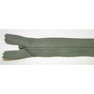 Zips krytý nedeliteľný Bavlnený 20cm tmavá zelená