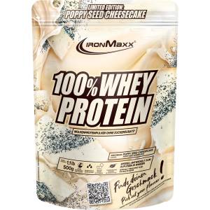 IronMaxx 100% Whey Protein Powder 500g - Poppy Seed Cheesecake | Creamy Protein Shake with BCAAs & EAAs | High Protein, Low Carb & Low Sugar | Ideal for Muscle Building, Diet & Fitness - 42923 (42923)