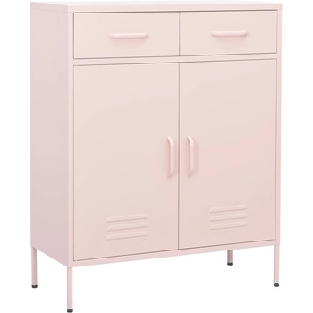 Шкаф за съхранение, розов, 80х35х101, 5 см, стомана