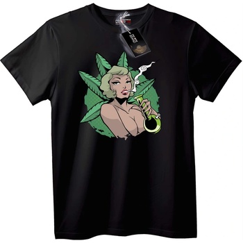 NOONEBRAND Тениска Ретро Pin-Up Наргиле - M, Black