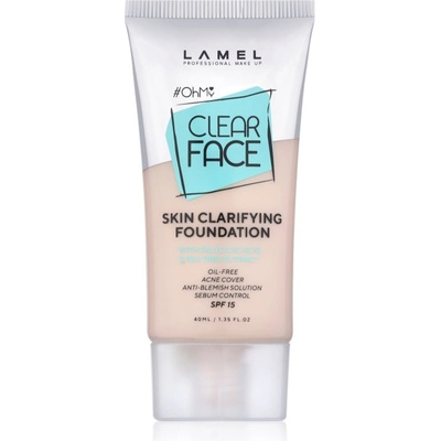 LAMEL OhMy Clear Face високо покривен фон дьо тен за проблемна и мазна кожа цвят 402 40ml
