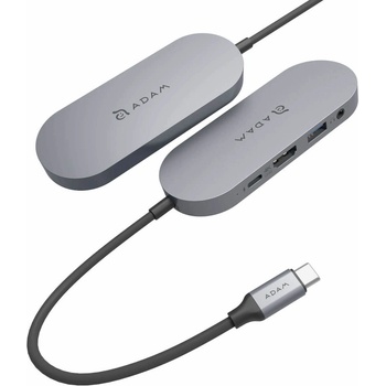 ADAM elements CASA USB-C 5-in-1 Hub with 960GB SSD - мултифункционален хъб за свързване на допълнителна периферия с вграден SSD диск за устройства с USB-C (тъмносив)