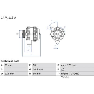 Alternátor BOSCH 0 986 041 320