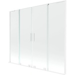 Mexen Velar L Duo преграда за вана с 2 крила, плъзгаща се, 180 x 150 см, прозрачна, бяла - 896-180-003-02-20 (896-180-003-02-20)