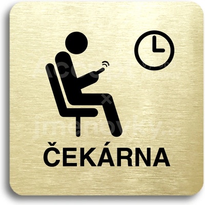 ACCEPT Piktogram čekárna - zlatá tabulka - černý tisk bez rámečku