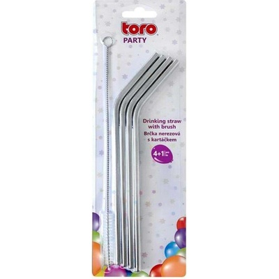 Toro brčka nerezová Eco set 4 ks + 1 ks čisticí kartáček
