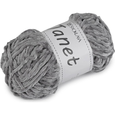 Pletací žinylková příze Janet 100 g Varianta: 6 šedá světlá, Balení: 1 ks 60668/156964/281858