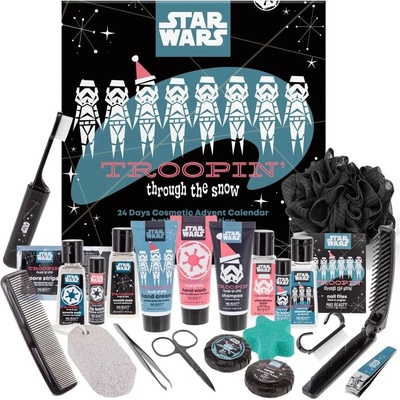 DISNEY STAR WARS KALENDARZ ADWENTOWY 2025 24 KOSMETICKÝCH PRODUKTŮ GALAKTICKÉ VÁNOCE