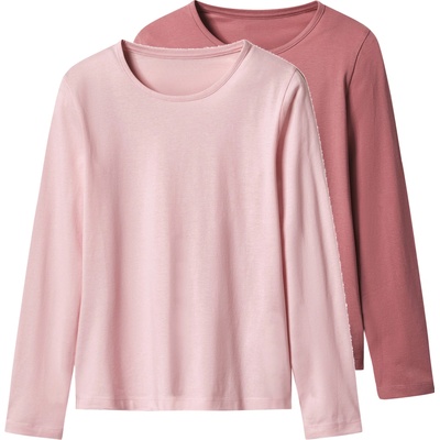 Esmara Kids dívčí triko s dlouhými rukávy 2 kusy růžová / světle růžová – Zboží Dáma