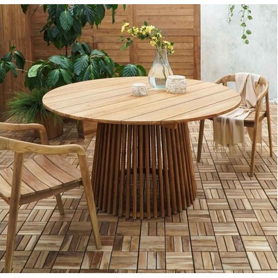 Norddan Dizajnový záhradný stôl Callum 120 cm teak