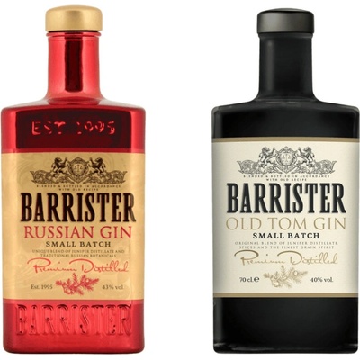 Barrister Russian Gin + Old Tom 43%, (set 1 x 0.7 L, 1 x 0.7 L)