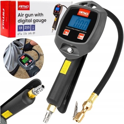 AMIO Pištoľ na hustenie pneumatík 04482 digitálny LCD manometer 18 bar 1/4