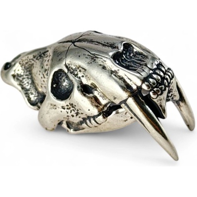 Drakkaria ŠAVLOZUBÝ TYGR, machairodus smilodon, velký stříbrný přívěsek P4210