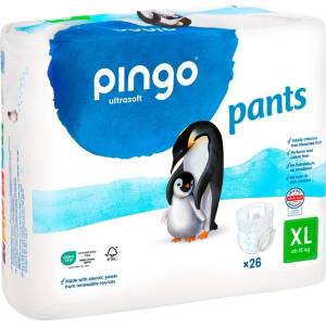 Pingo Пелени гащи Pingo Ultrasoft - XL, размер 6, 16 kg, 26 броя (0321-01) - baby