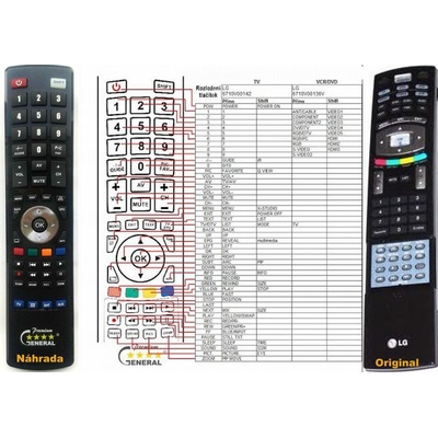 GENERAL LG 6710V00142D - съвместимо дистанционно управление на марката General (6710V00142D)