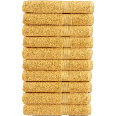 vidaXL Premium ručníky SOLUND 10 ks zlaté 100 x 200 cm