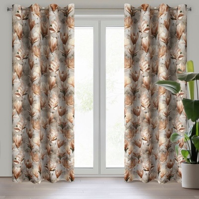 Takoy Zatemňovací závěs LARI s motivem kvetoucích magnolií 140 x 250 cm-HF-419216 | 140 x 250 cm
