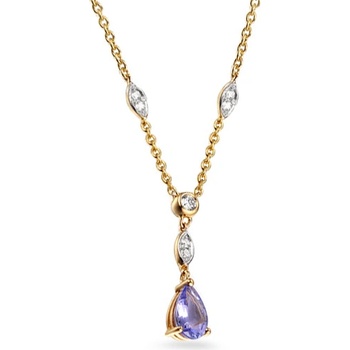 iZlato Zlatý náhrdelník s tanzanitom a diamantmi Madelaine 4 Design IZBR477