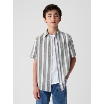 GAP Бебешка ленена риза GAP GAP | Zelen | Момчешки | 104-110