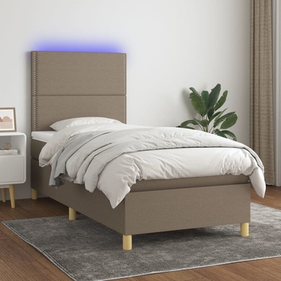 Petrashop 3135337 boxspring postel s matrací a LED taupe textil