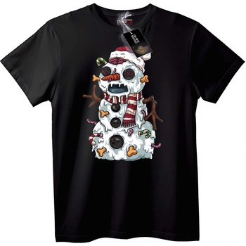NOONEBRAND Тениска Skull Снежен Човек Празник - 2XL, Black