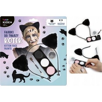 Derform farby na tvár s čelenkou mačka