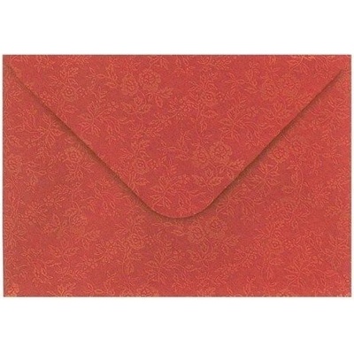 Obálka C6 11,2x15,8 cm metalická s ražbou, bordó