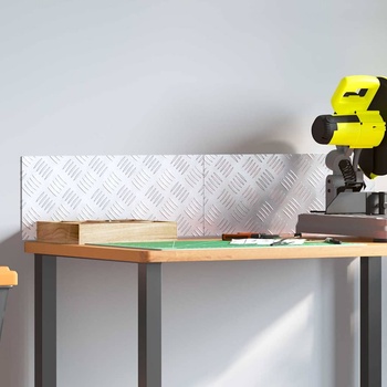 vidaXL Стъпало Правоъгълна 2 pcs Сребрист 50 x 20 cm Алуминий (4104247)