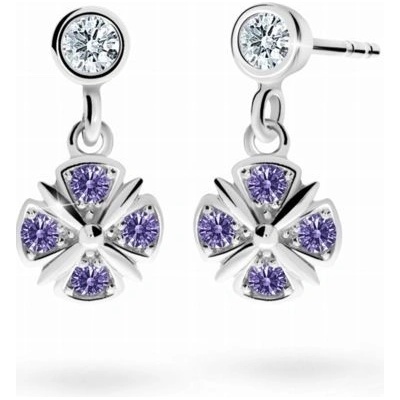 Danfil dětské náušnice C2245 z bílého zlata s kamínky Amethyst zapínání balónek