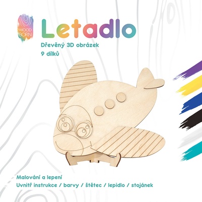 WoodBorn Lietadlo 3D omaľovánky