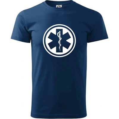 Rescue logo samostatné guľaté tričko polnočná modrá