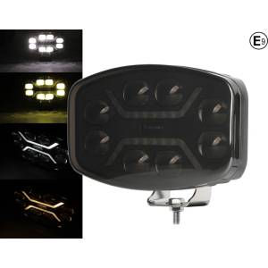  Led Халоген Фар drl бяла/жълта светлина - Опушен - 12-24v за джип, камион, агротехника и др