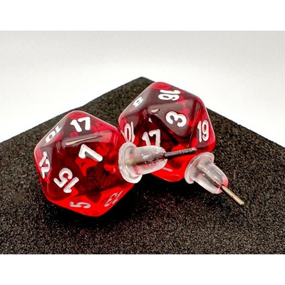 Chessex Náušnice Chessex Translucent Red D20