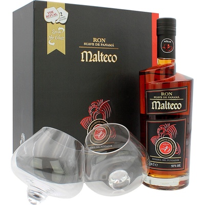 Malteco 20y 40% 0,7 l (dárkové balení 2 sklenice)