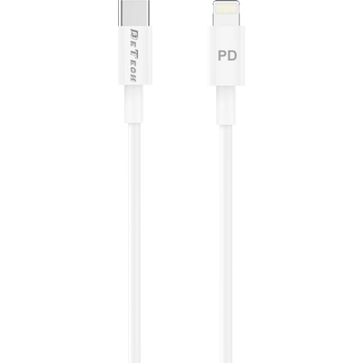 DeTech Кабел за данни DeTech DE-C29PDL, Type-C - Lightning, PD, 1.0m, Бял - 40113 (40113)