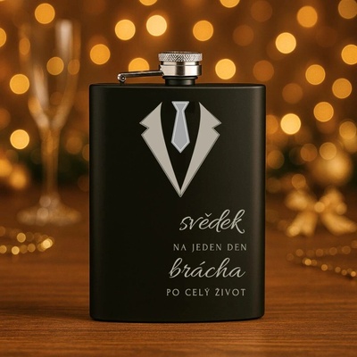 Placatka pro svědka smoking s kravatou stylový dárek pro kamaráda Černá - brácha